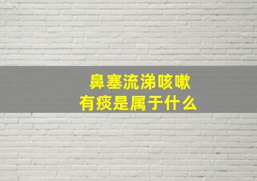 鼻塞流涕咳嗽有痰是属于什么