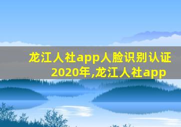 龙江人社app人脸识别认证2020年,龙江人社app