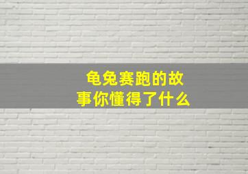 龟兔赛跑的故事你懂得了什么