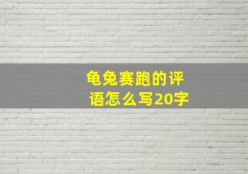 龟兔赛跑的评语怎么写20字