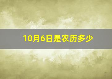 10月6日是农历多少