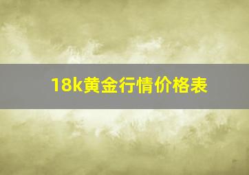 18k黄金行情价格表