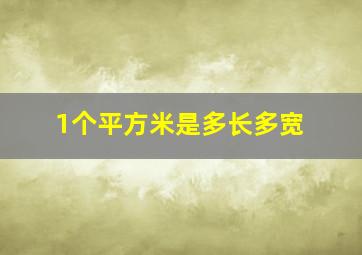 1个平方米是多长多宽