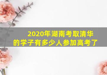 2020年湖南考取清华的学子有多少人参加高考了