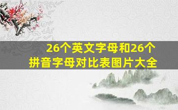 26个英文字母和26个拼音字母对比表图片大全