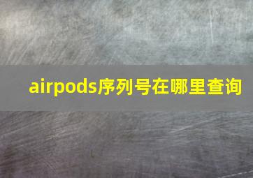 airpods序列号在哪里查询