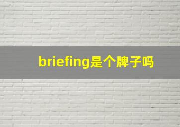 briefing是个牌子吗