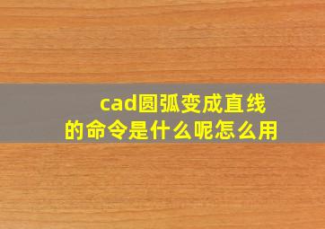 cad圆弧变成直线的命令是什么呢怎么用