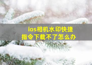 ios相机水印快捷指令下载不了怎么办