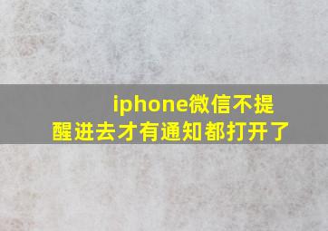 iphone微信不提醒进去才有通知都打开了