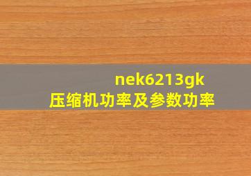 nek6213gk压缩机功率及参数功率