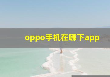 oppo手机在哪下app