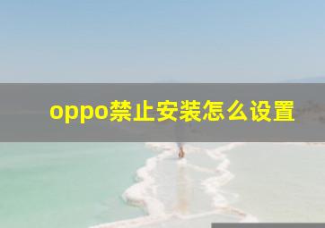 oppo禁止安装怎么设置