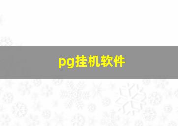 pg挂机软件