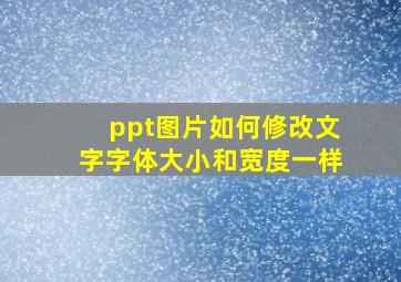 ppt图片如何修改文字字体大小和宽度一样