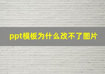 ppt模板为什么改不了图片