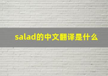 salad的中文翻译是什么