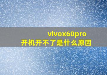 vivox60pro开机开不了是什么原因