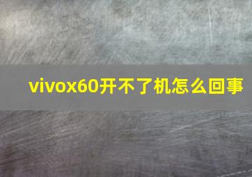 vivox60开不了机怎么回事