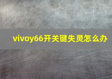 vivoy66开关键失灵怎么办