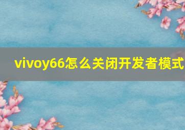 vivoy66怎么关闭开发者模式