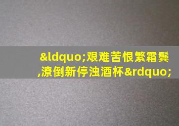 “艰难苦恨繁霜鬓,潦倒新停浊酒杯”