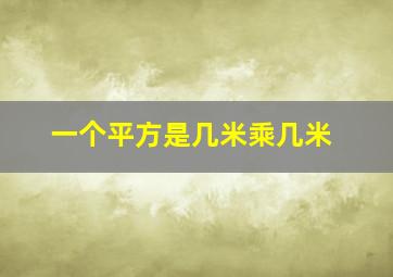 一个平方是几米乘几米