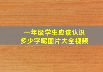 一年级学生应该认识多少字呢图片大全视频