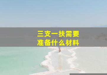 三支一扶需要准备什么材料