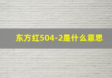 东方红504-2是什么意思