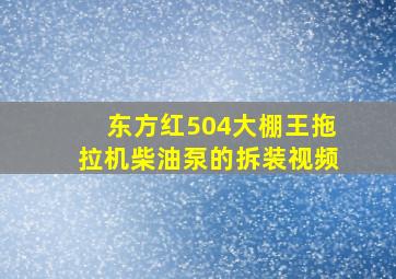 东方红504大棚王拖拉机柴油泵的拆装视频