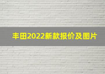 丰田2022新款报价及图片