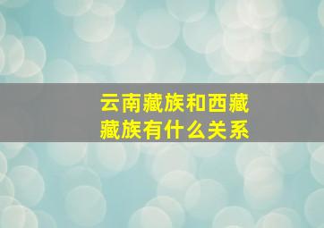 云南藏族和西藏藏族有什么关系