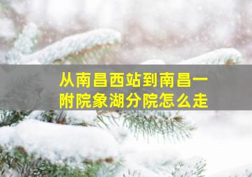 从南昌西站到南昌一附院象湖分院怎么走