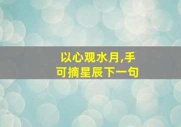 以心观水月,手可摘星辰下一句