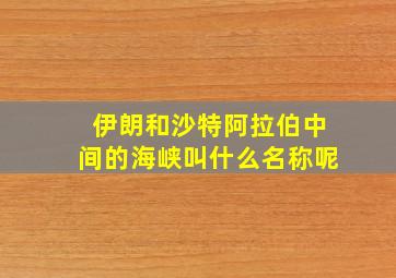 伊朗和沙特阿拉伯中间的海峡叫什么名称呢