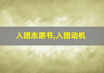 入团志愿书,入团动机