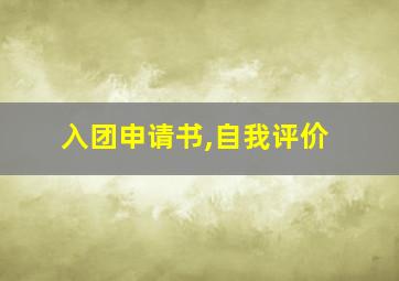 入团申请书,自我评价