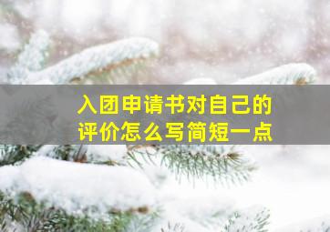 入团申请书对自己的评价怎么写简短一点