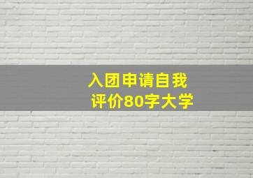 入团申请自我评价80字大学