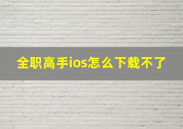 全职高手ios怎么下载不了