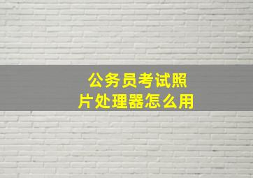 公务员考试照片处理器怎么用