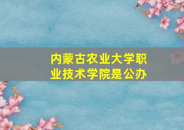 内蒙古农业大学职业技术学院是公办