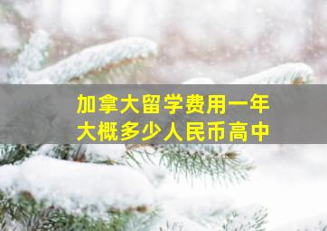 加拿大留学费用一年大概多少人民币高中