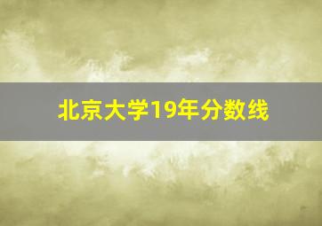 北京大学19年分数线