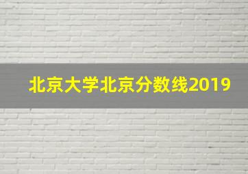 北京大学北京分数线2019