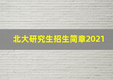 北大研究生招生简章2021