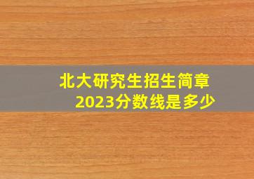 北大研究生招生简章2023分数线是多少