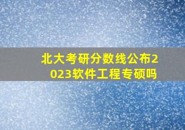 北大考研分数线公布2023软件工程专硕吗