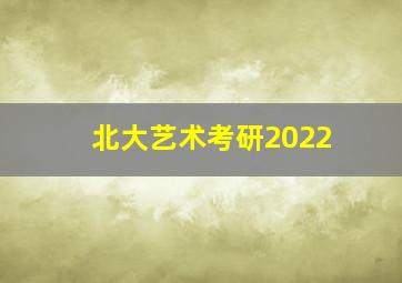 北大艺术考研2022